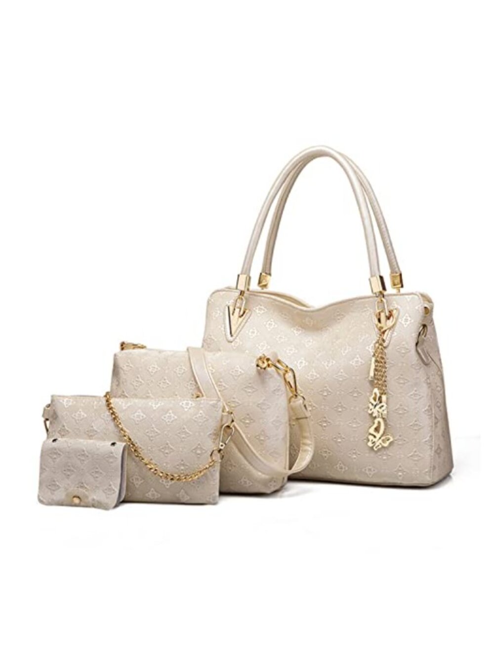 4PCS Purse Set Vegan Leather Tote Shoulder Crossbody Bag with Wallet
